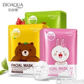 Тканевая маска для лица Bioaqua Facial Mask Animal Moisturizing для увлажнения кожи, 30 гр. С цветами вишни