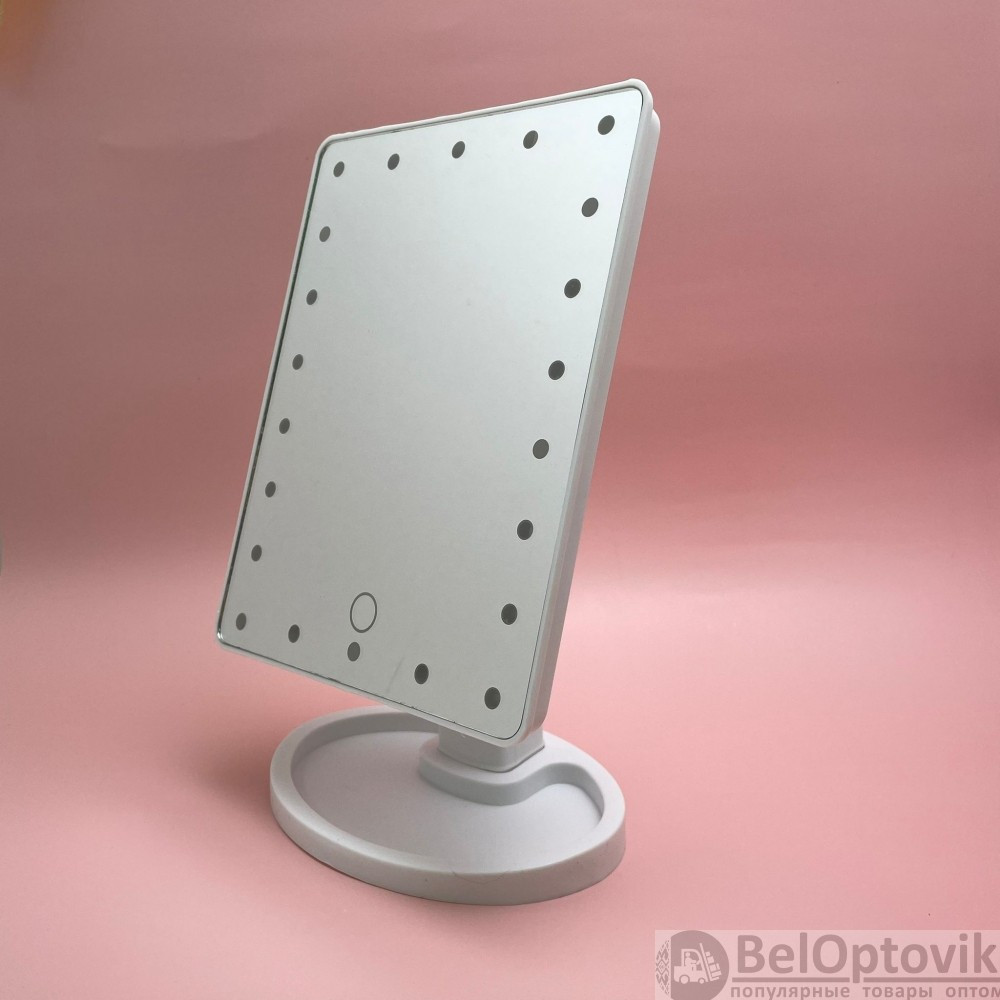 АКЦИЯ Безупречное зеркало с подсветкой Lange Led Mirror Black/White/Pink Розовое, батарейка - фото 4 - id-p138767060