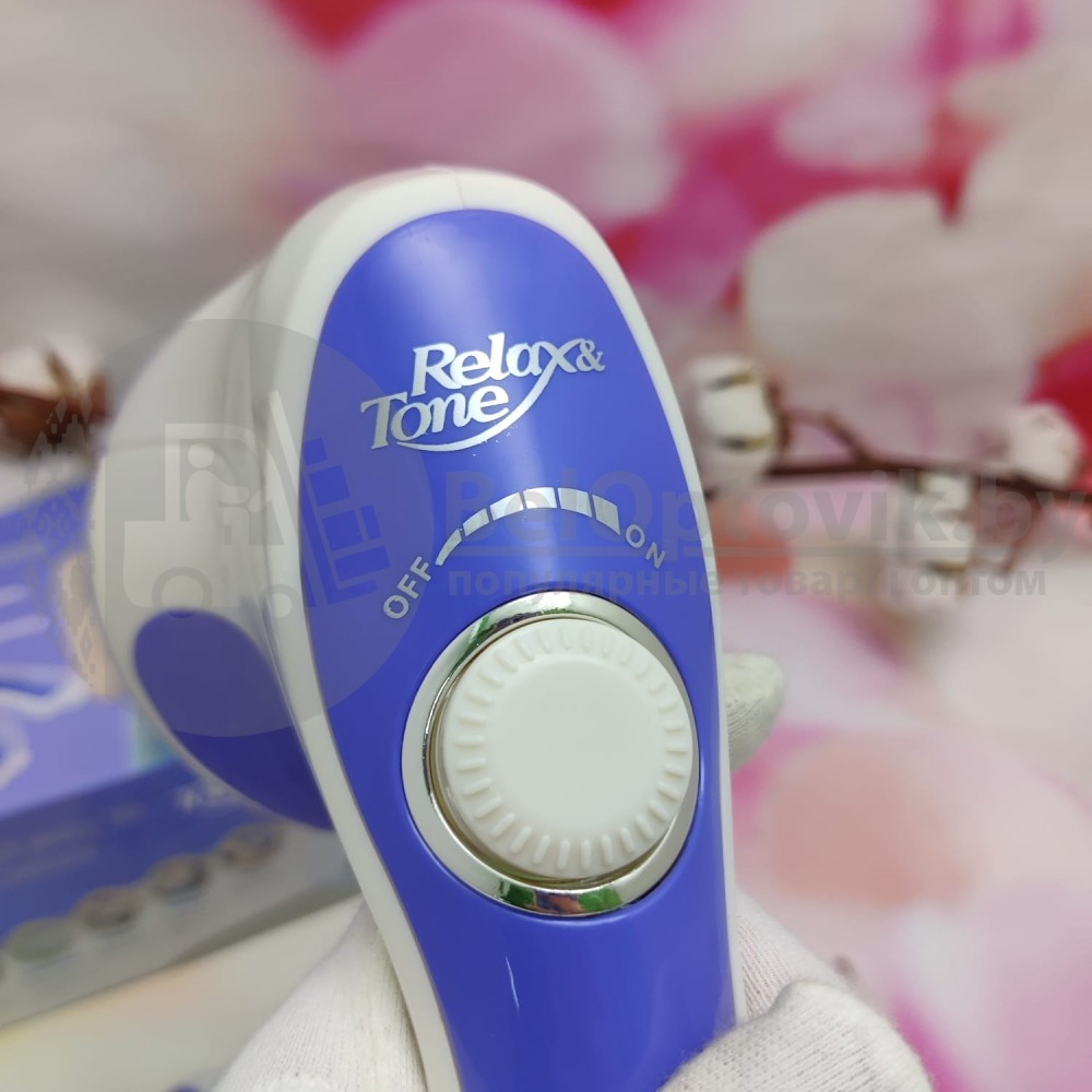 Массажер для тела RelaxSpin Tone 5 насадок С антицеллюлитной насадкой нежные пальчики