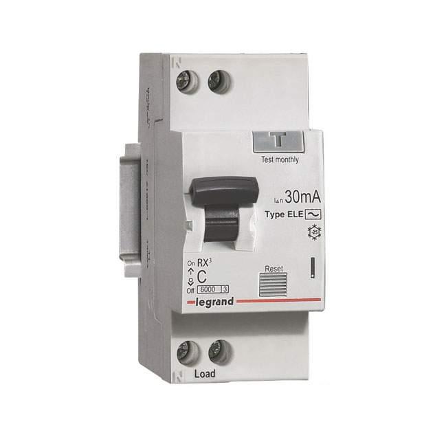Дифф. авт. выключатель Legrand RX3, электронный, 1P+N, 32A, хар-ка C, 6kA, 30mA, тип AC, 2M