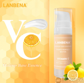 База под макияж для лица Праймер LANBENA Makeup Base Essence, 15 мл С витамином С (обеспечивает отбеливающий