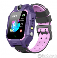 Часы детские Smart Watch Kids Baby Watch Q88 Фиолетовый корпус - черный ремешок