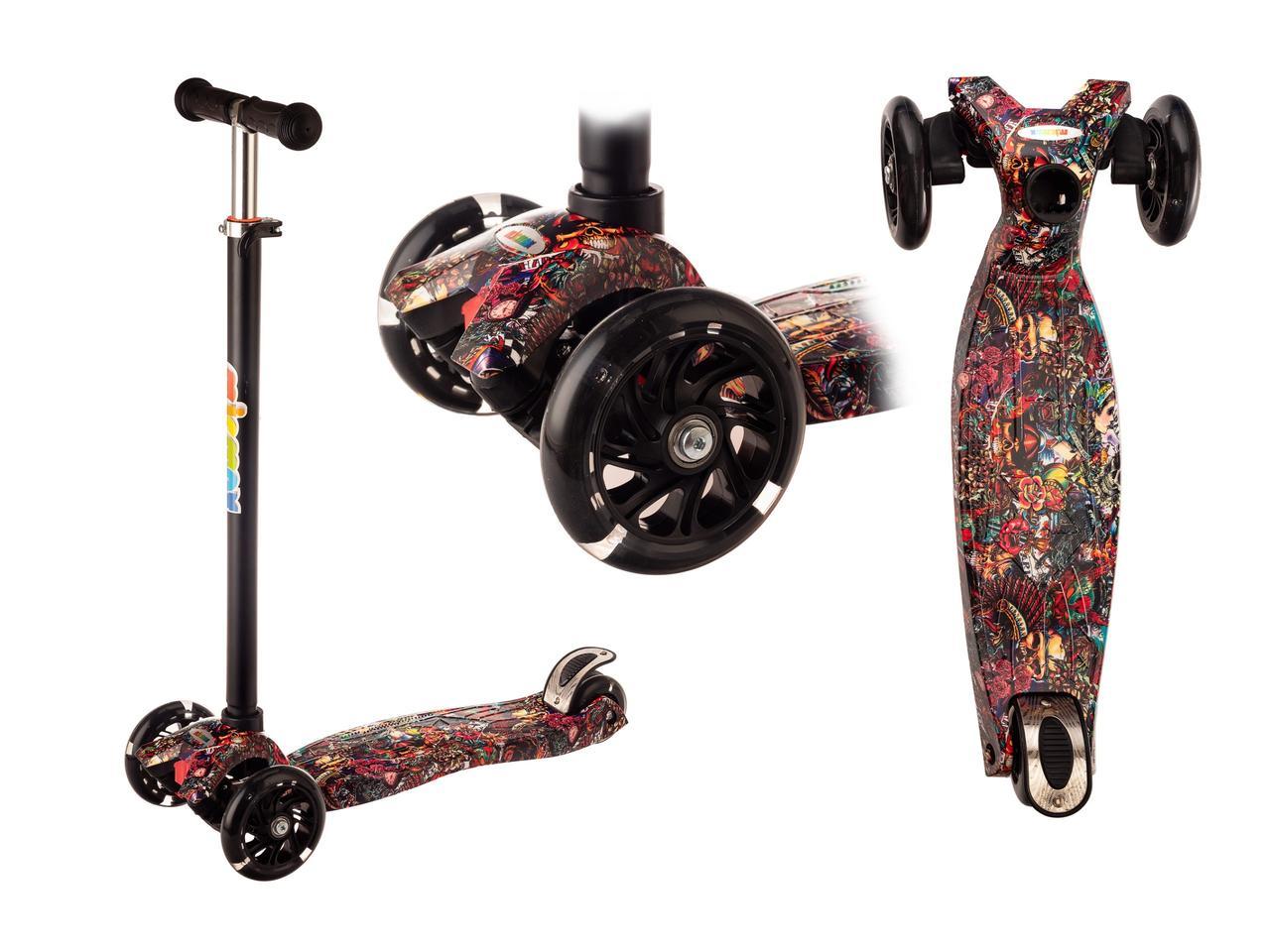 Самокат четырёхколёсный MicMax Maxi Print , арт. MG03B-78W