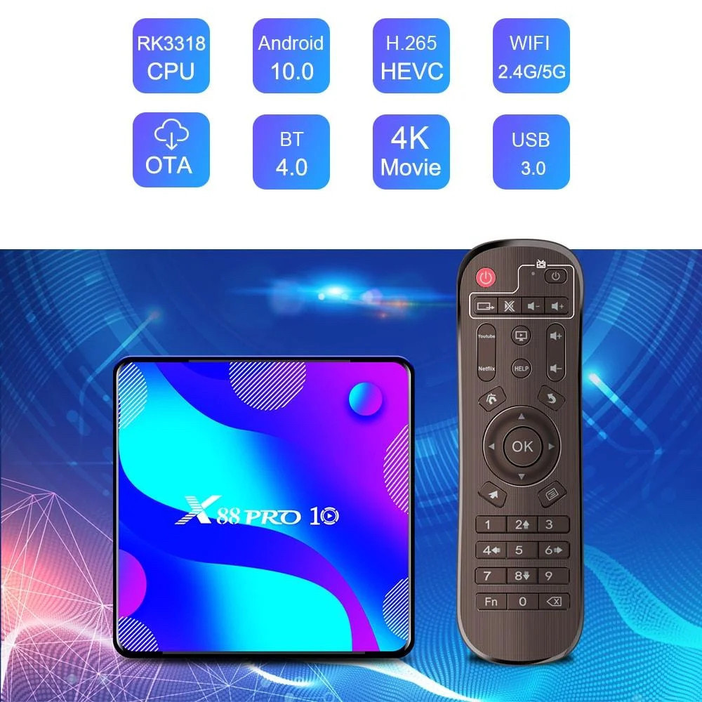 Смарт ТВ приставка X88 Pro 4/128Гб Android Tv Box - фото 2 - id-p168442392