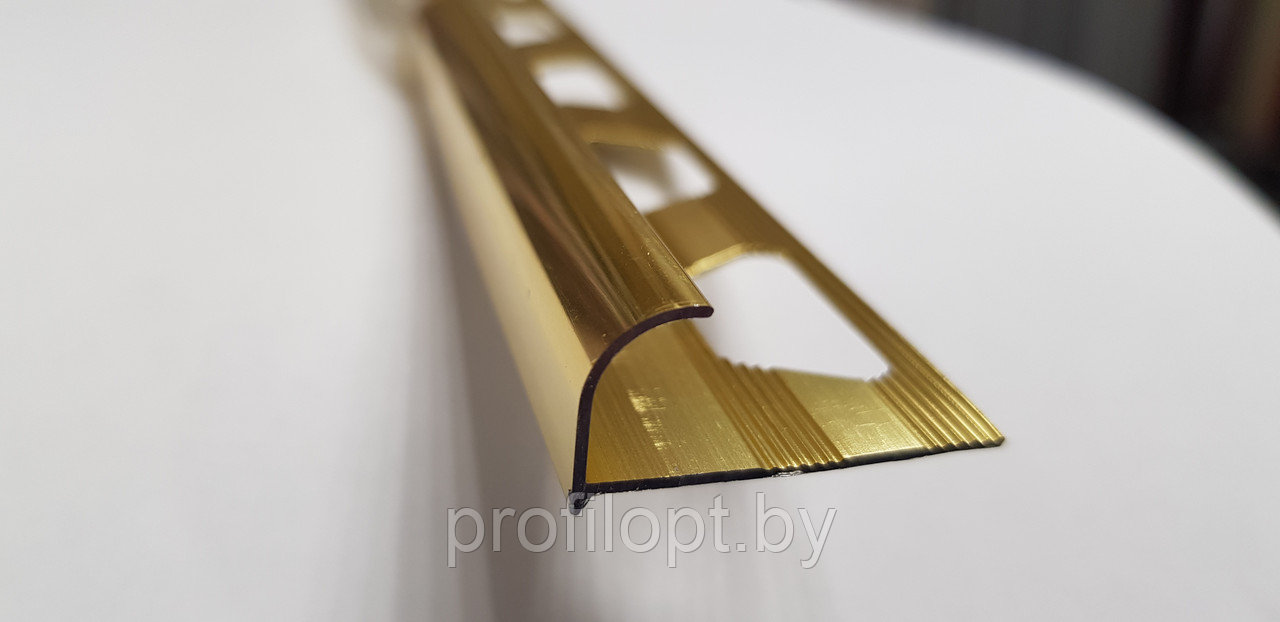 Уголок для плитки алюминиевый полукруглый 10 мм, золото глянцевое 270 см - фото 2 - id-p173493868