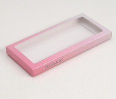Подарочная коробка под плитку шоколада, 17,1х8х1,4см, Градиент "розово-серые"