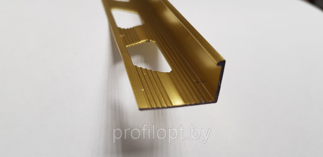 L-образный профиль для плитки 10 мм, золото глянцевое 270 см - фото 2 - id-p173494210