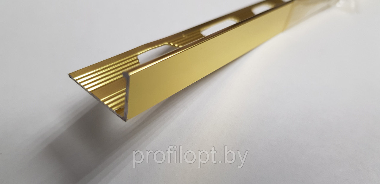 L-образный профиль для плитки 10 мм, золото глянцевое 270 см
