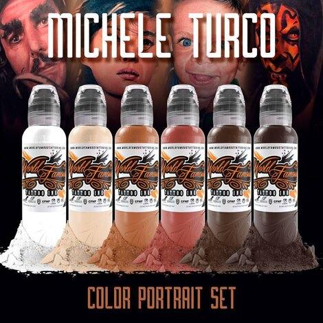 Краска World Famous Tattoo Ink Michele Turco Bottle Portrait Set - 6шт, 30мл