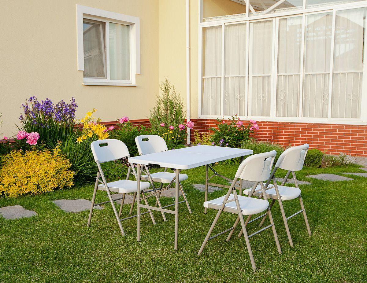 Набор складной садовой мебели CALVIANO (стол пластиковый 180см и 4 стула) - фото 1 - id-p173502254