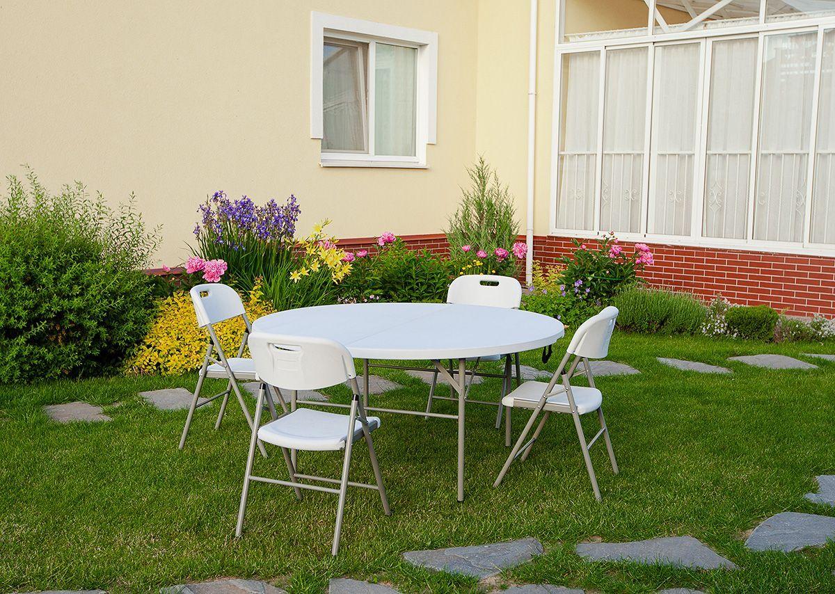 Набор складной садовой мебели CALVIANO (стол круглый 150см и 4 стула)