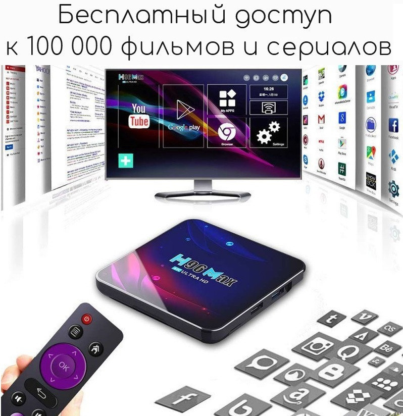 Смарт ТВ приставка H96 Max 4/64Гб Android 11.0 WIFI 5G + Bluetooth - фото 3 - id-p170517729