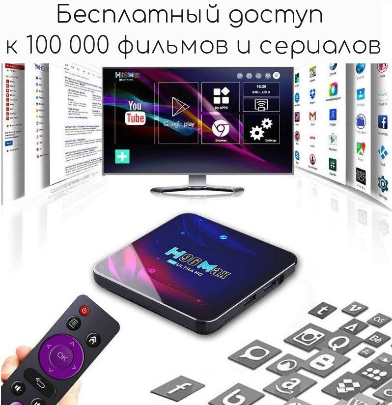 Смарт ТВ приставка H96 Max 4/32Гб Android 11.0 WIFI 5G + Bluetooth - фото 3 - id-p173251235