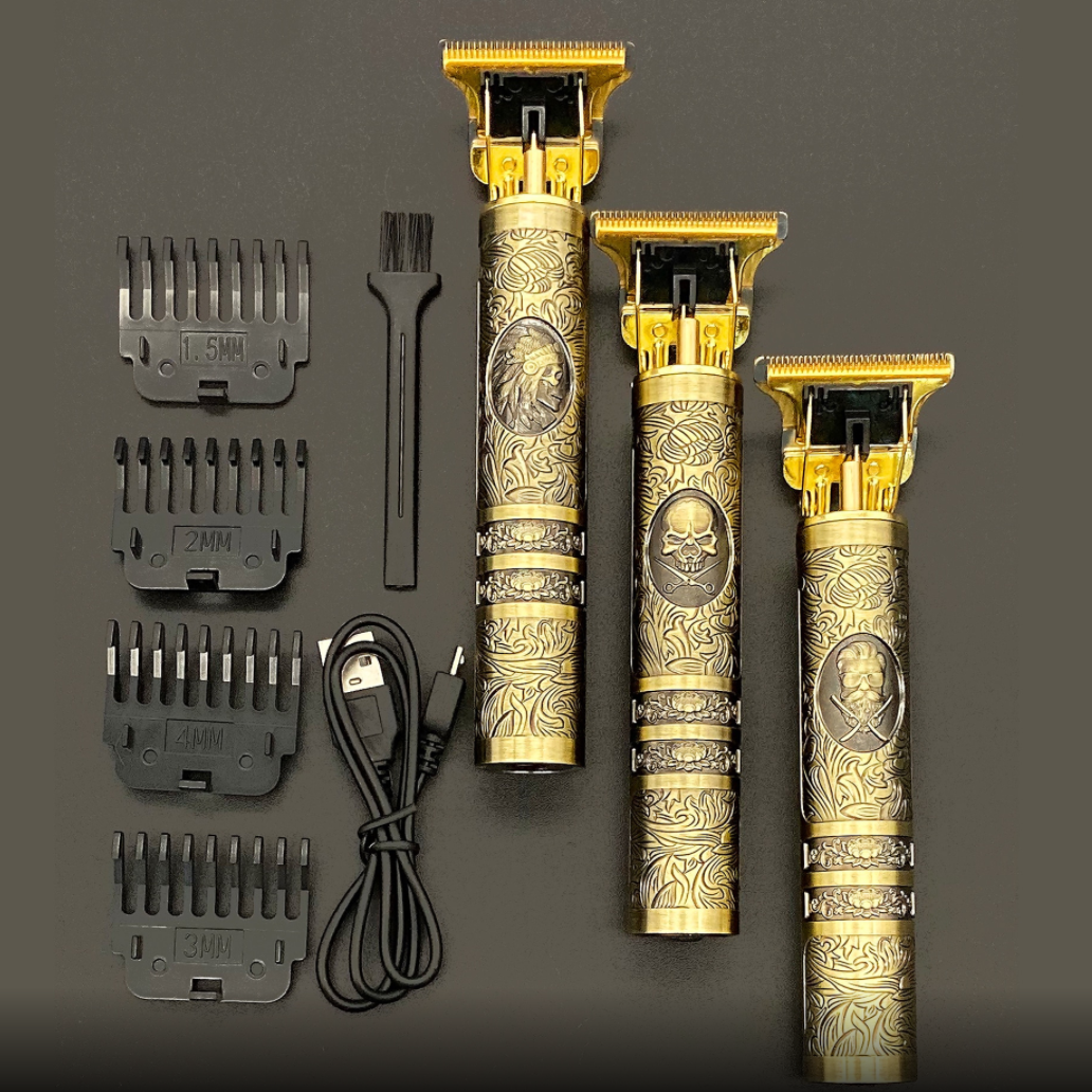 Беспроводной триммер для бороды, усов и арт рисунков Hair Trimmer T-Blade (4 сменные насадки) - фото 3 - id-p170816482