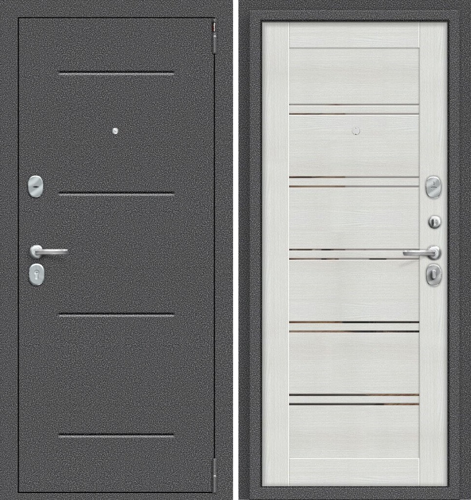 Двери входные металлические Porta R 104.П28 Антик Серебро/Bianco Veralinga - фото 1 - id-p173510986
