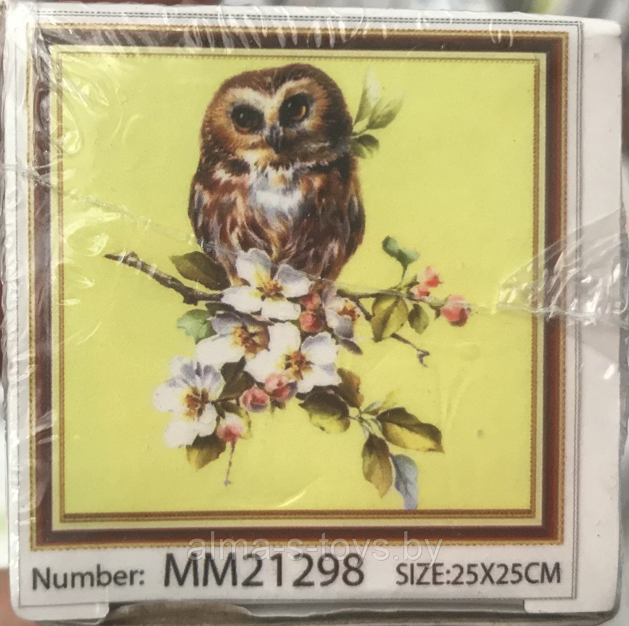 Алмазная мозаика 25*25см на холсте «совушка"