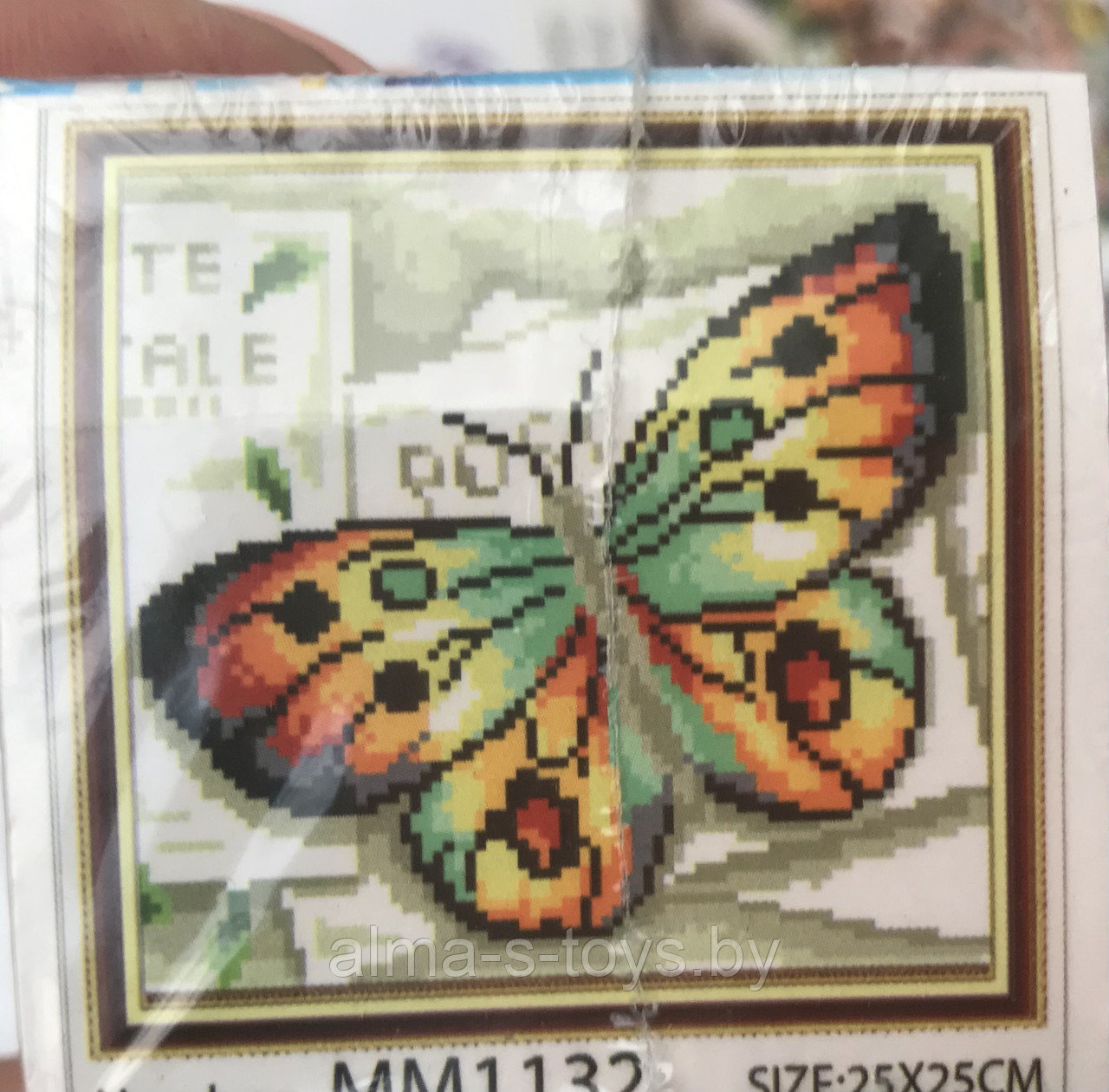 Алмазная мозаика 25*25см на холсте «бабочка » - фото 1 - id-p173534300