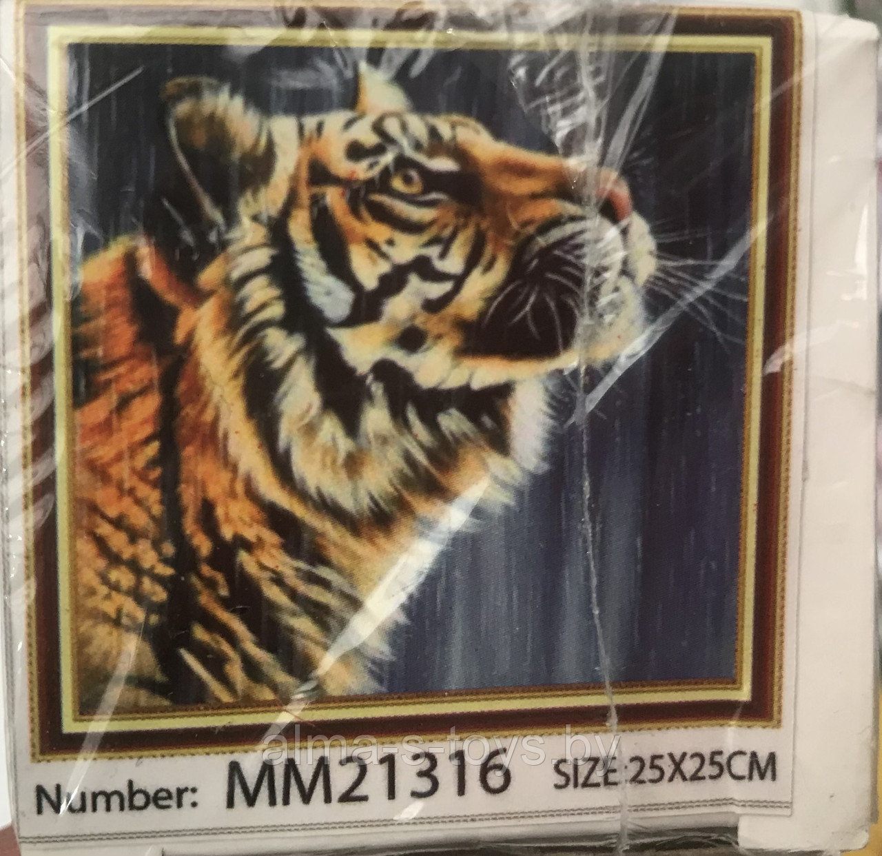 Алмазная мозаика 25*25см на холсте «тигр»