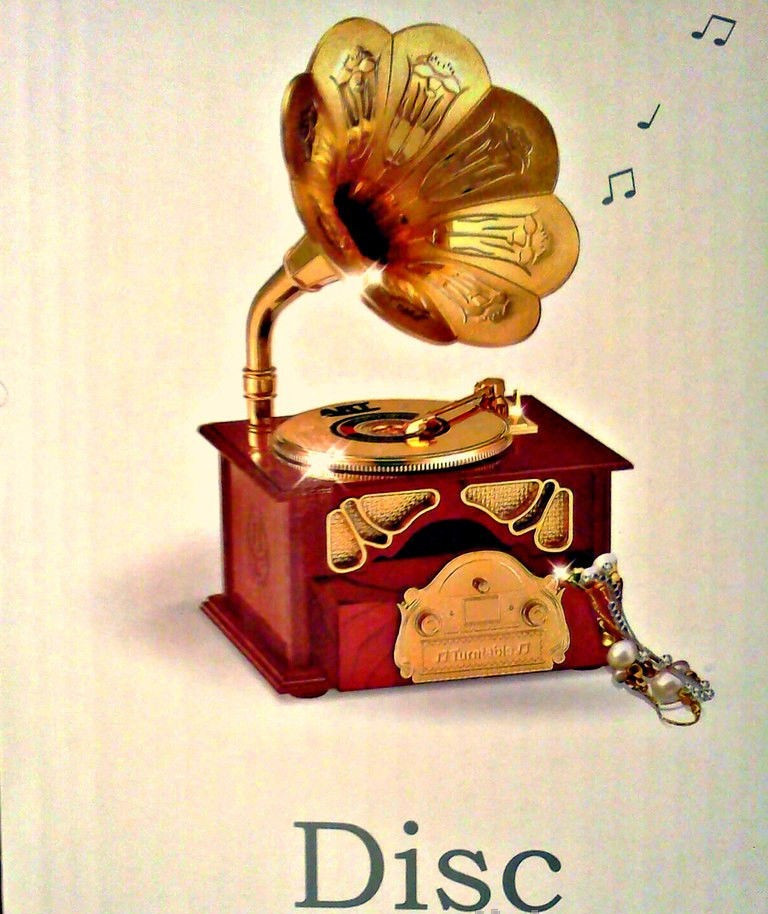 Музыкальная шкатулка граммофон (цвет коричневый) с выдвижным ящиком YL2013-1 - фото 1 - id-p20616290