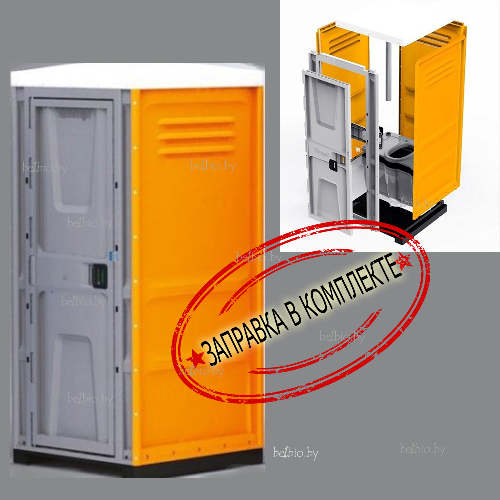 Туалетная кабинка Toypek желтая для дачи и стройки. - фото 1 - id-p69782509