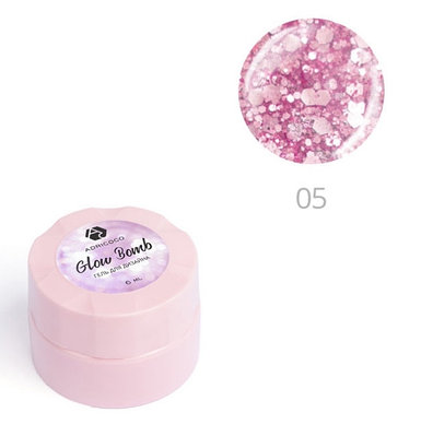 Гель для дизайна ногтей ADRICOCO Glow Bomb №05 "Розовый кристалл" (6 мл.)
