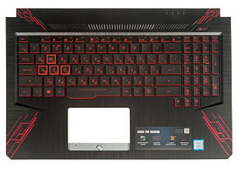 Верхняя часть корпуса (Palmrest) Asus TUF Gaming FX504 с клавиатурой, с подсветкой, красный, RU