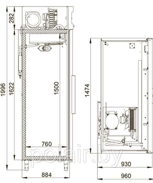 Морозильный шкаф DB114-S без канапе POLAIR (ПОЛАИР) 1400 литров не выше -18 - фото 2 - id-p173558176