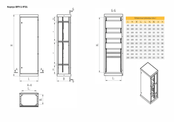 Техэнерго Корпус ВРУ-1 2000х600х450 IP54 с боковыми панелями RAL 7035 серый - фото 3 - id-p173516997