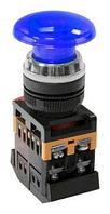 Техэнерго Кнопочный выключатель AELA-22 синий гриб с подсветкой 1з+1р 230В