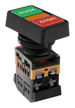 Техэнерго Кнопочный выключатель PPBB-30N сдвоенная "Пуск-Стоп" с подсветкой - фото 1 - id-p147760297