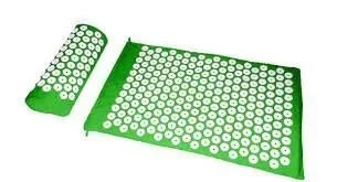 Набор для акупунктурного массажа 2 в 1 в чехле: акупунктурный коврик + акупунктурная подушка (зелёный), фото 2