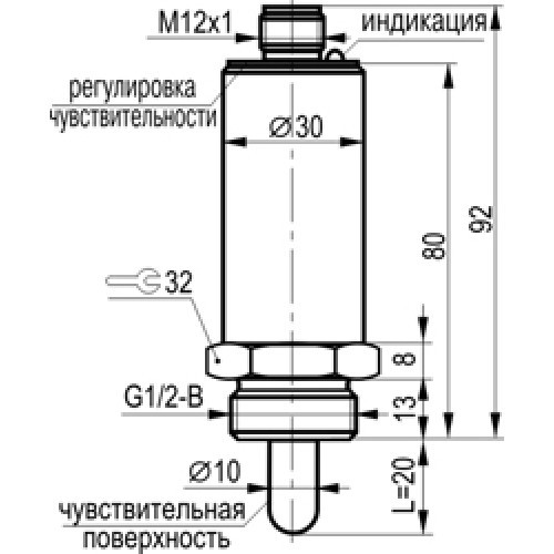 Ёмкостный датчик уровня CSN EC48B8-43N-20-LZS4-P1 - фото 2 - id-p173594528