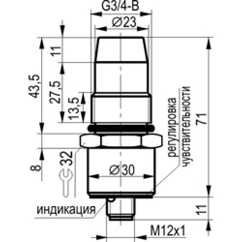 Ёмкостный датчик уровня CSN EC46B8-32P-8-LZS4-P1 - фото 2 - id-p173594668