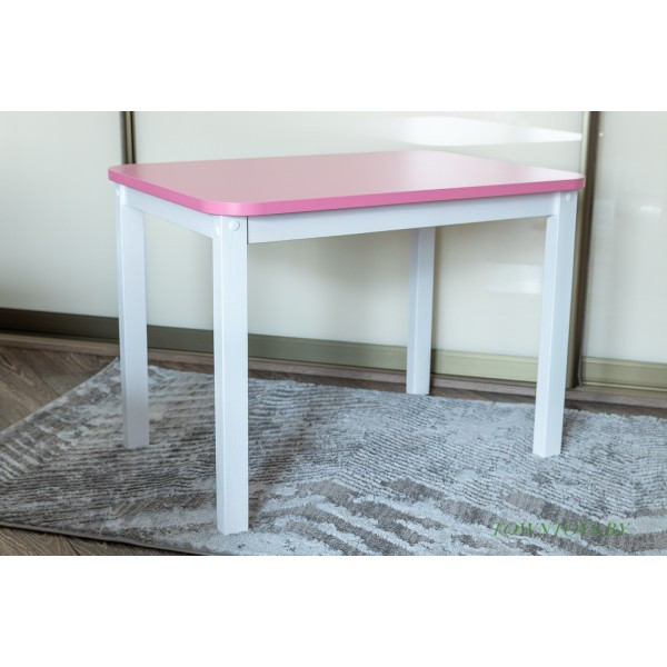 Столик для детей со скругленными углами «Зефирка» арт. SLZP-705050. Цвет розовый с белым. - фото 1 - id-p173635544