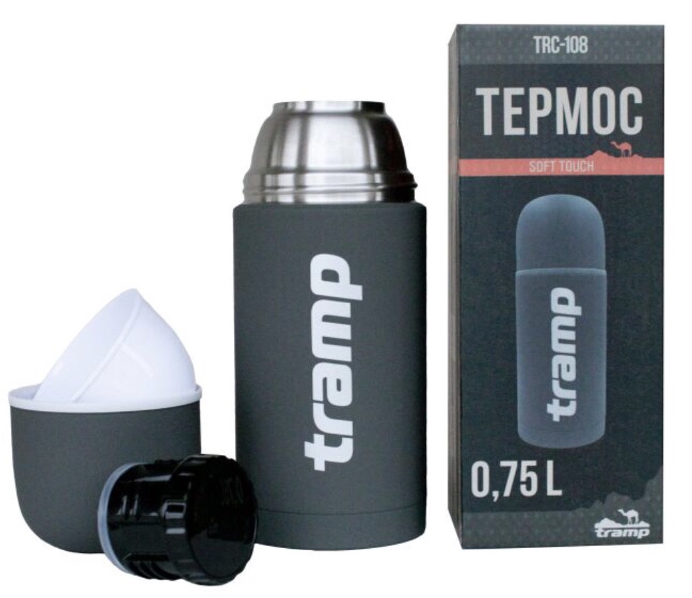 Термос Tramp Soft Touch 0,75 л (серый) TRC-108ср - фото 1 - id-p173662117