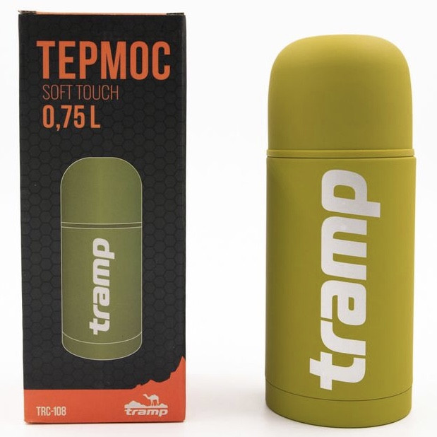 Термос Tramp Soft Touch 0,75 л (оливковый) TRC-108ол, фото 1