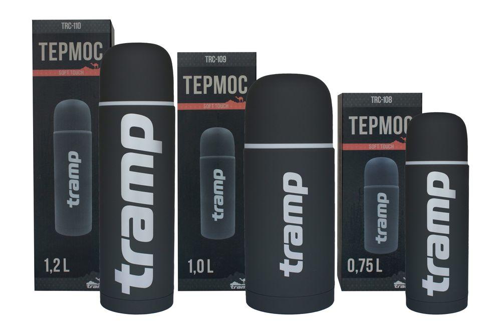 Термос Tramp Soft Touch 1,0 л (серый) TRC-109ср - фото 2 - id-p173662121