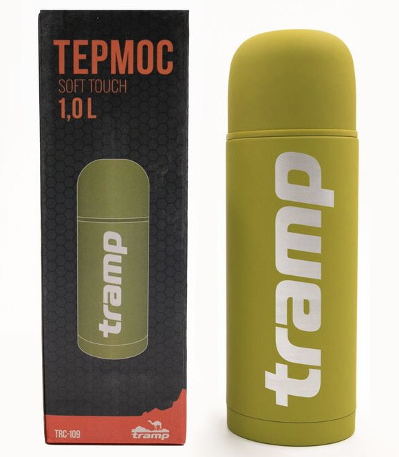 Термос Tramp Soft Touch 1,0 л (оливковый) TRC-109ол - фото 1 - id-p173662123