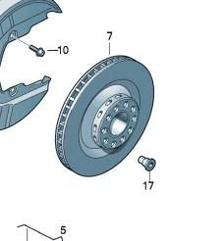 Диски тормозные задние,  Audi A4 B7 quattro, DF6005 trw