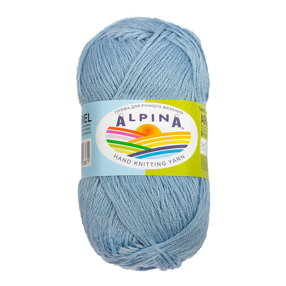 Пряжа Альпина Ариэль (Alpina Ariel) с пайетками цвет 10 св голубой - фото 1 - id-p173668058