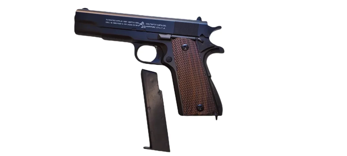 Пистолет игрушечный C.8 металлический с пульками и съемным магазином - фото 2 - id-p173671943