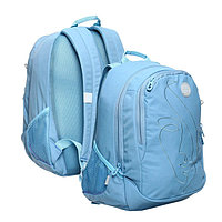 Рюкзак молодежный Grizzly, эргономичная спинка, 40 х 29 х 20 см, отделение для ноутбука, "Очертание", голубой