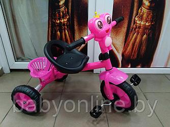 Детский велосипед трехколесный свет + звук арт 335 от 1 до 3 лет розовый