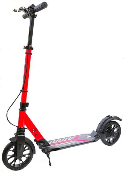 Самокат с ручным тормозом Scooter SCUTUM (красный)