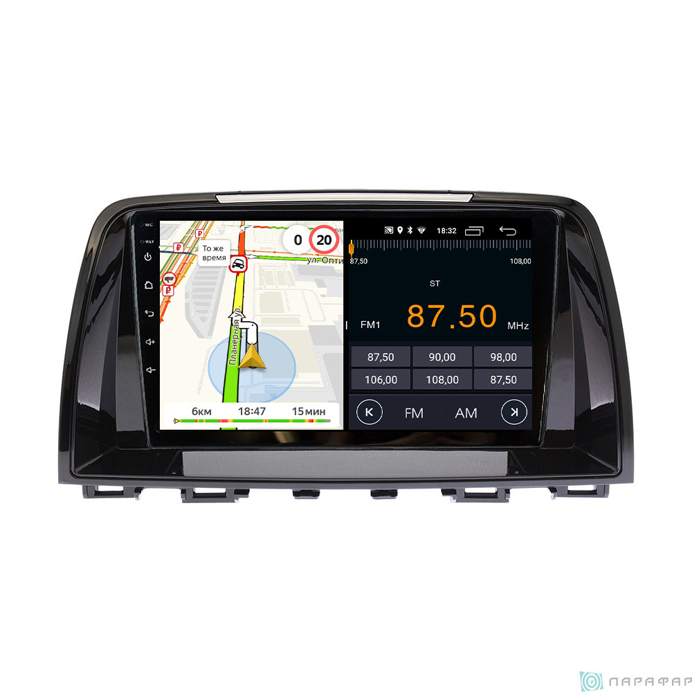Штатная магнитола Parafar для Mazda 6 Attenza 2012-2017 на Android 13 (2/32Gb + 4G)