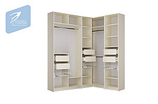 Шкаф угловой Галвори КОМПЛЕКТ 1  - модульная гардеробная с фасадми МДФ/зеркала  (2 цвета) фабрика Стиль, фото 2