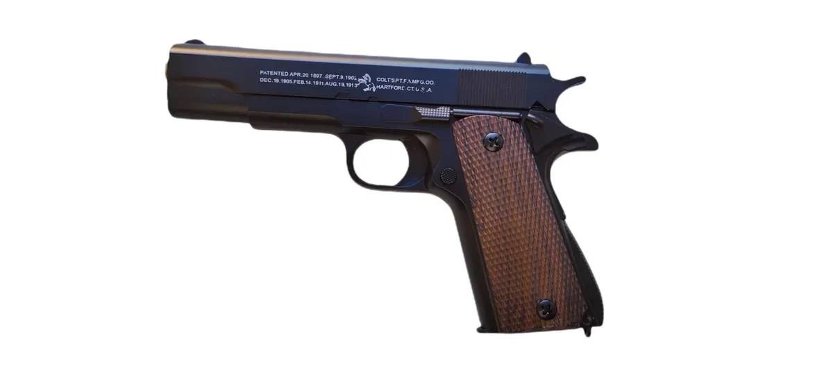 Пистолет игрушечный C.8 металлический с пульками и съемным магазином - фото 3 - id-p173781801