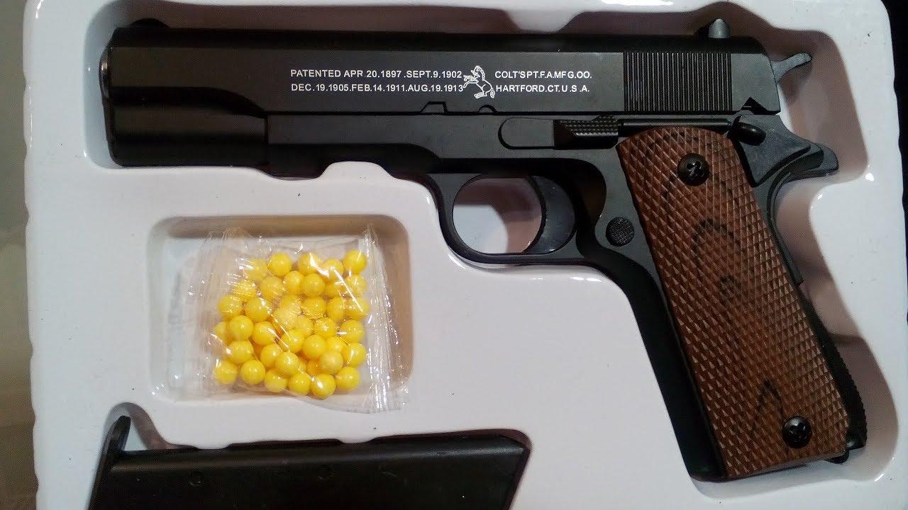 Пистолет игрушечный C.8 металлический с пульками и съемным магазином - фото 4 - id-p173781801