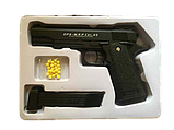 Пистолет детский C.6 металлический с пульками и съемным магазином, фото 2