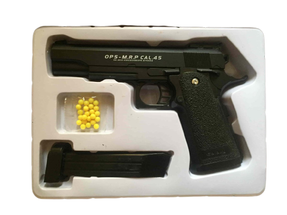 Пистолет детский C.6 металлический с пульками и съемным магазином - фото 2 - id-p173781804